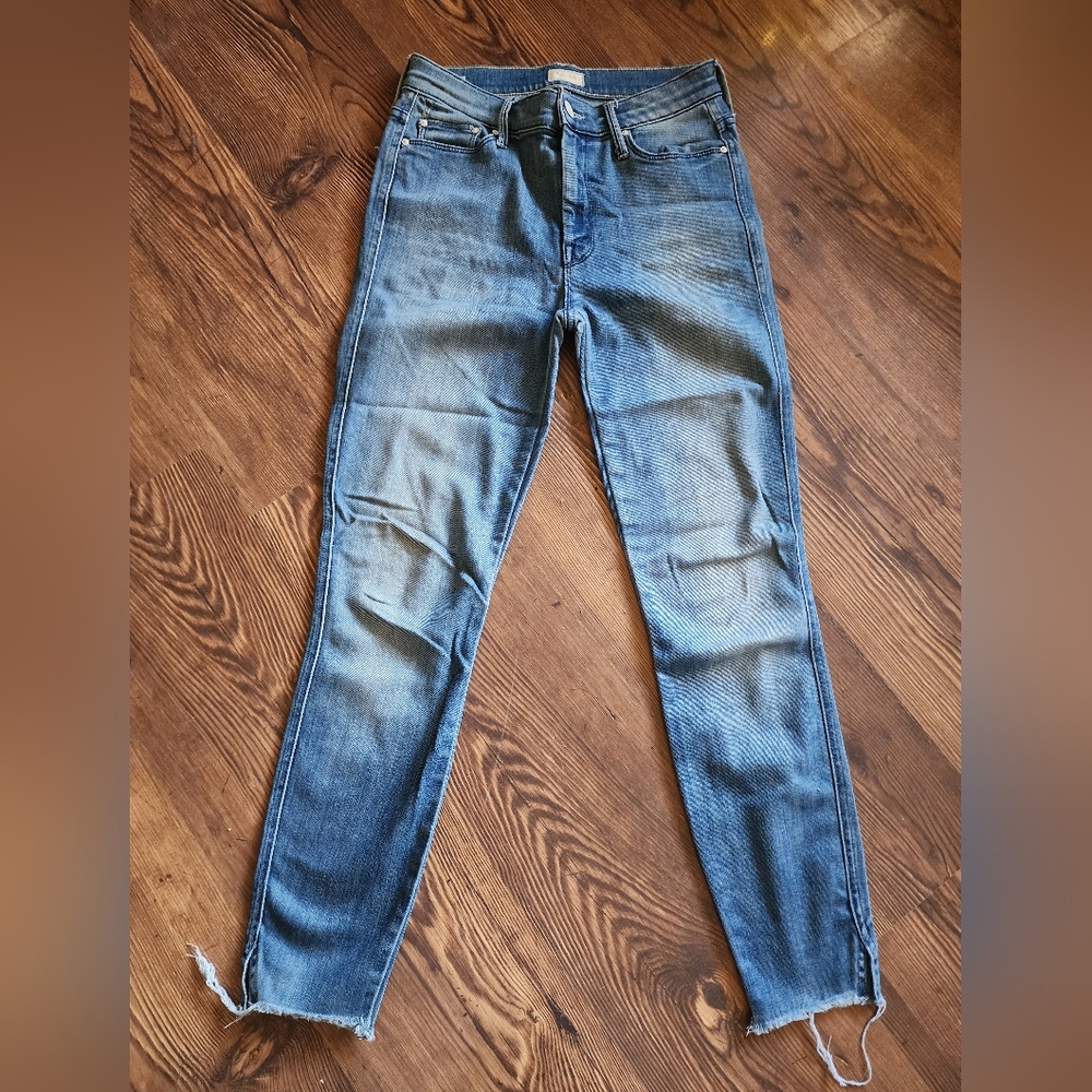 Mother Classic Blue Women's Jeans Skinny Size 27 x 28 The Vamp Fray